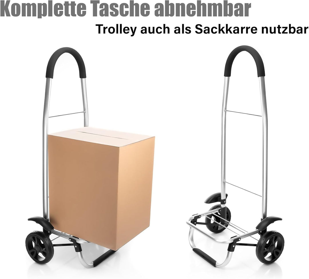 BigDean Einkaufstrolley klappbar mit Kühlfach - auch als Sackkarre nutzbar - Einkaufswagen mit extra