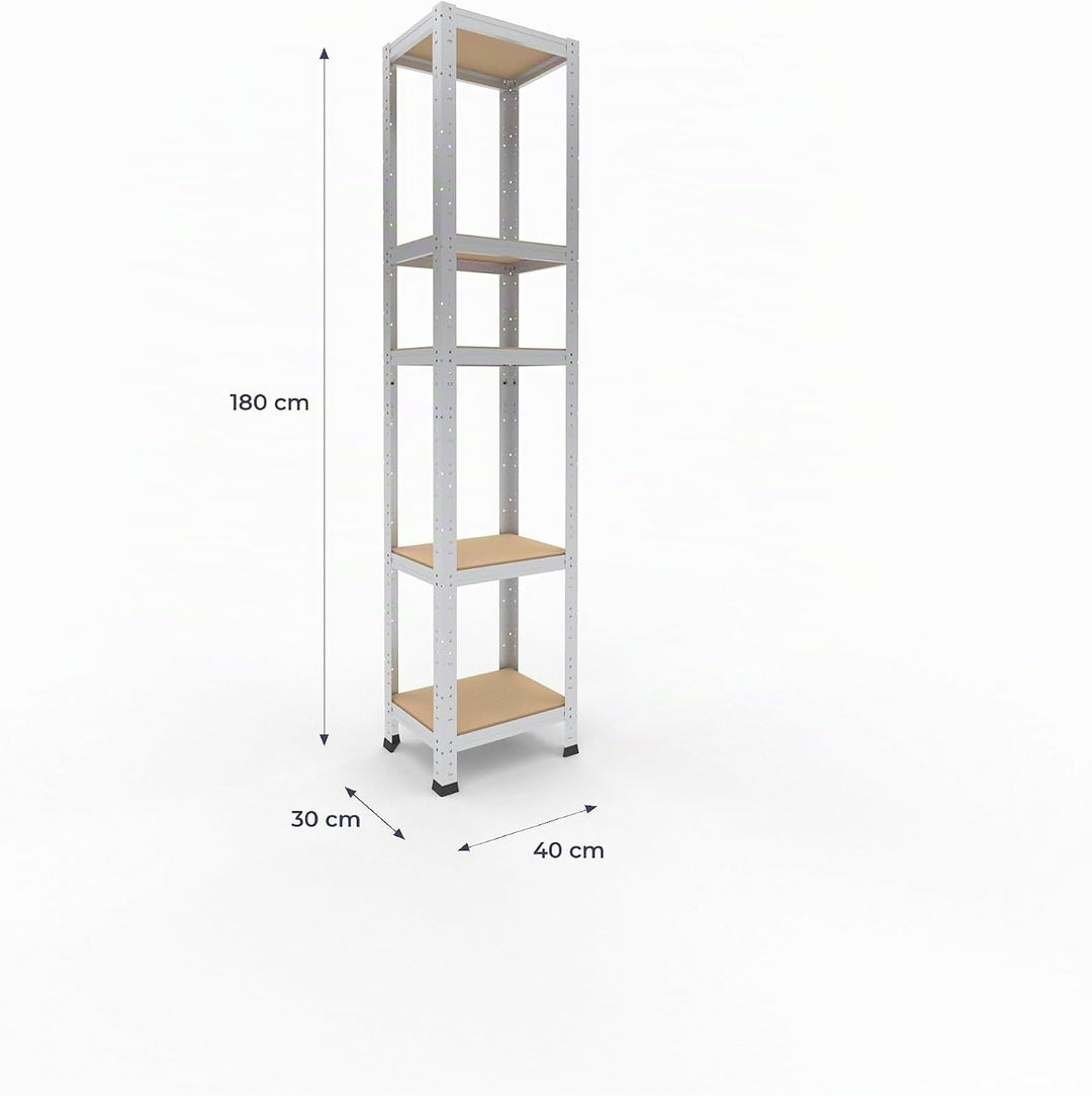 shelfplaza® 180x40x30cm Home Schwerlastregal verzinkt/Metallregal mit 5 Böden/Kellerregal Metall, Ga