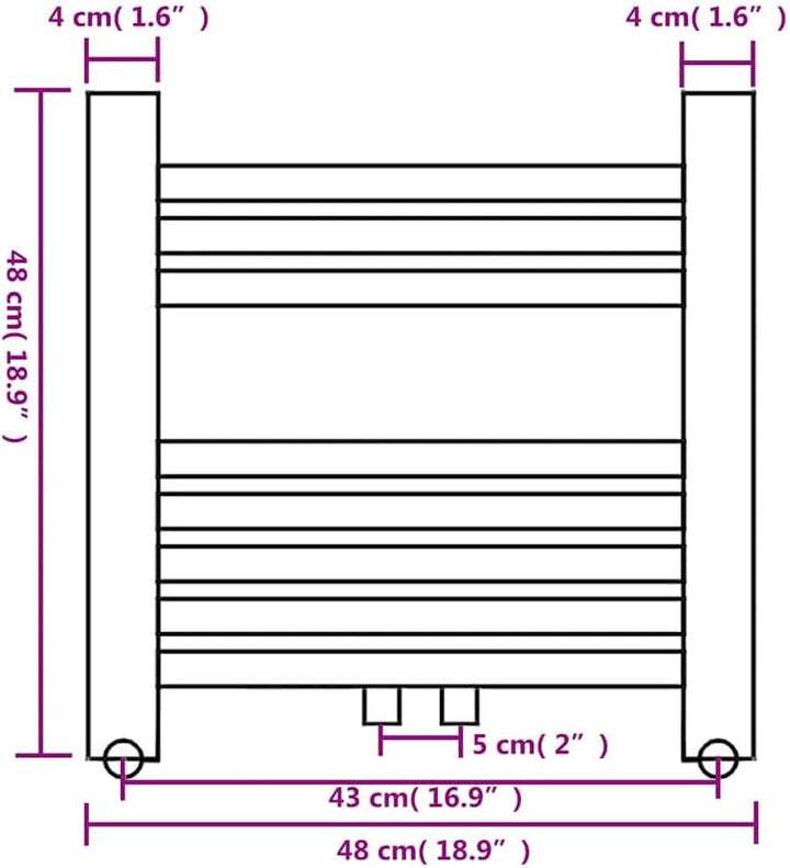vidaXL Elektrobadheizung Handtuchhalter Handtuchwärmer Badheizkörper 480x480 mm 480 x 480