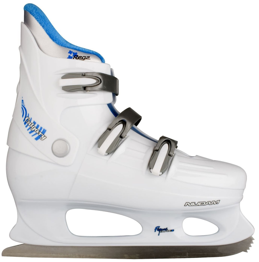Nijdam Damen Eiskunstlaufschlittschuhe Hardboot 43 Weiss/Blau, 43 Weiss/Blau