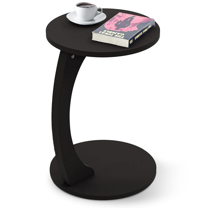 [en.casa] Beistelltisch Holeby Couchtisch Sofatisch auf Rollen Betttisch Laptoptisch C-Form Wohnzimm