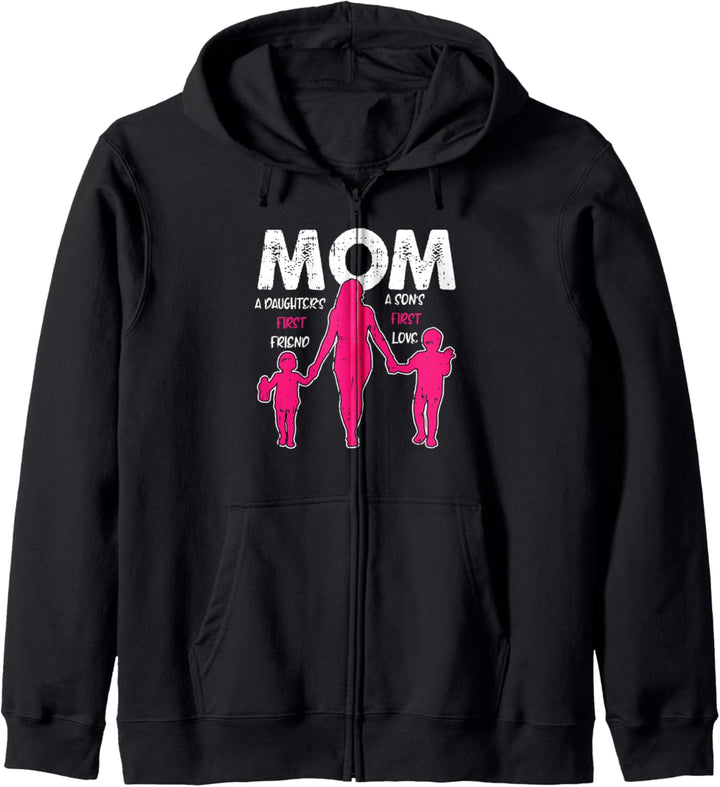 Mutter Tochter Sohn Erste Liebe Muttertag Mama Momma Mama Kapuzenjacke