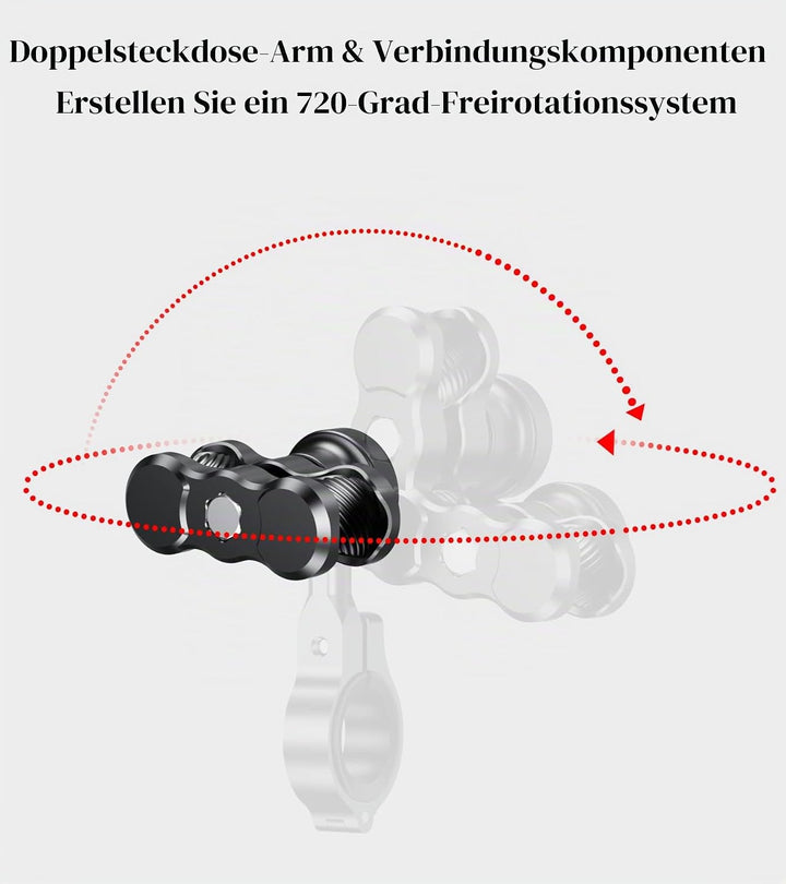 BRCOVAN Diebstahlschutz Aluminiumlegierung Doppelsockelarm (Kurzer Arm) Kompatibel mit RAM Mounts B