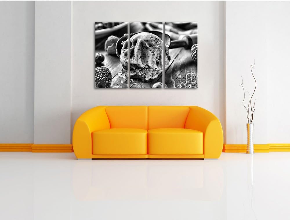Pixxprint Köstliches Beeren EIS als Leinwandbild/Grösse: 3 Teilig (120x80) cm/Wandbild/Kunstdruck/fe