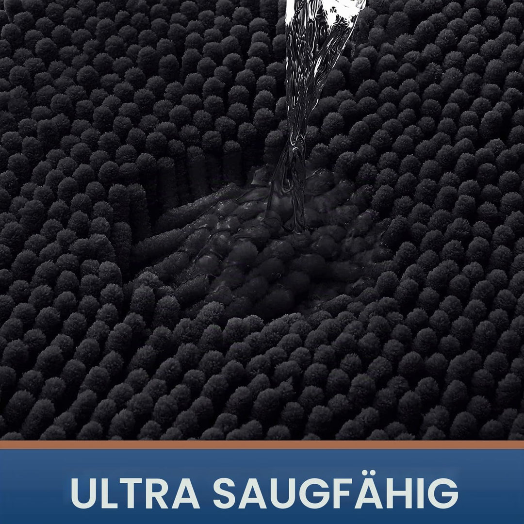 Homaxy rutschfeste Badematte Chenille Badezimmerteppich Mikrofaser Badteppich Saugfähige Hochflor Ba