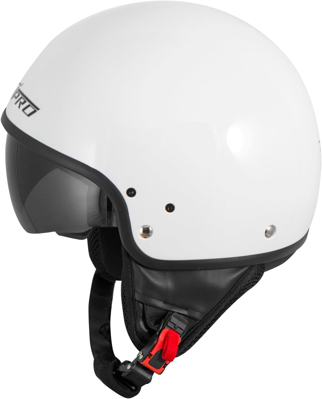 Motorradhelm Motorrad Roller Jet Helm Innensonnenblende Viser SonicMoto 58 cm ( L) Weiss, 58 cm ( L)