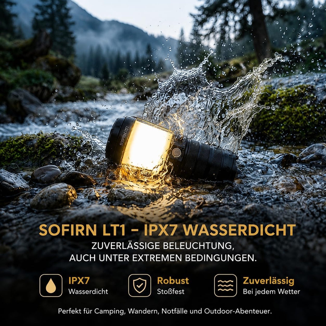 LeD Laterne 800 Lumen, Sofirn LT1 Wiederaufladbare Taschenlampe Laterne Campinglicht mit 8x Samsung
