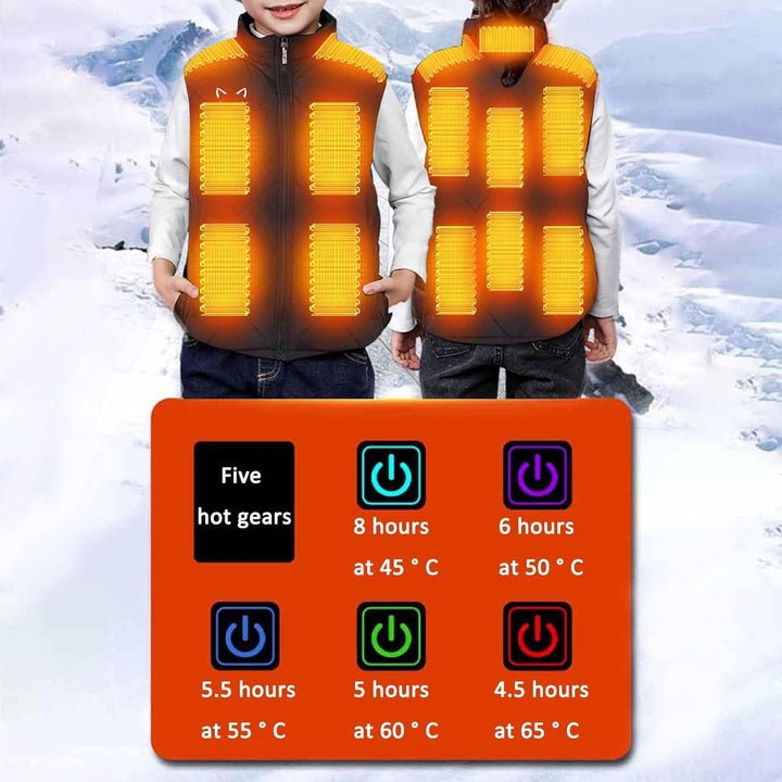 Kinder Beheizte Weste, Beheizbare Jacke Kinder, Junge USB wiederaufladbar Beheizbare Kleidung Winter