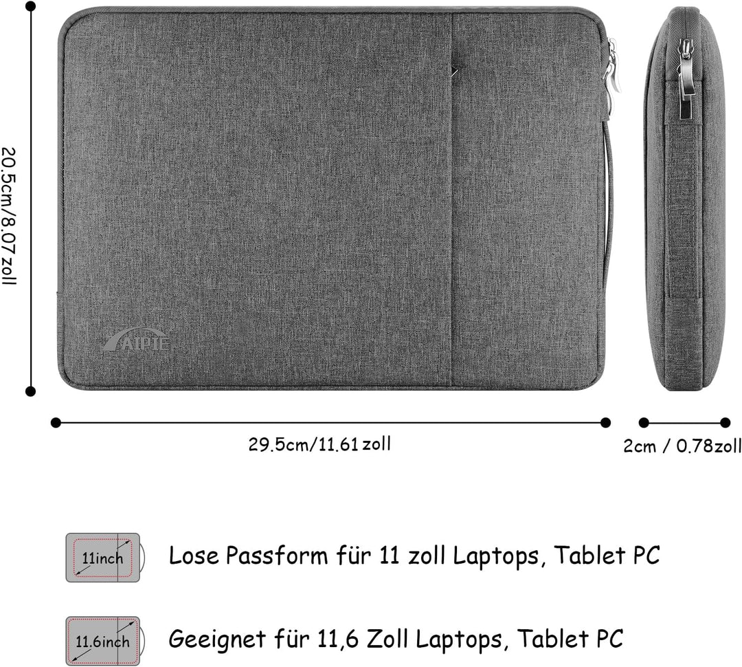 Laptoptasche 17,3 16 15,6 14 13,6 13 11,6 Zoll Schutz Laptophülle mit Griff 2 Fach Notebooktasche Ac