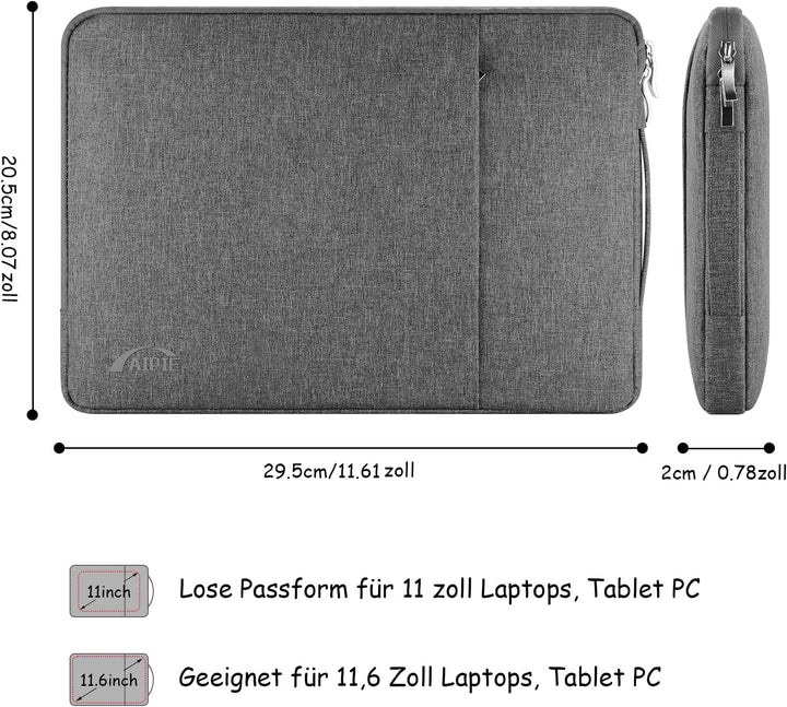 Laptoptasche 17,3 16 15,6 14 13,6 13 11,6 Zoll Schutz Laptophülle mit Griff 2 Fach Notebooktasche Ac