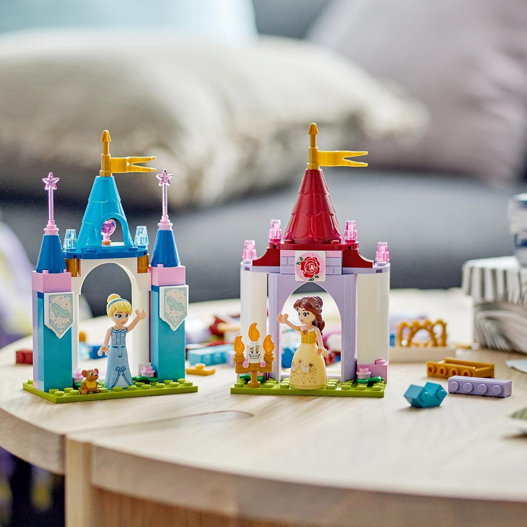LEGO 43219 Disney Princess Kreative Schlösserbox, Spielzeug Schloss Spielset mit Belle und Cinderell