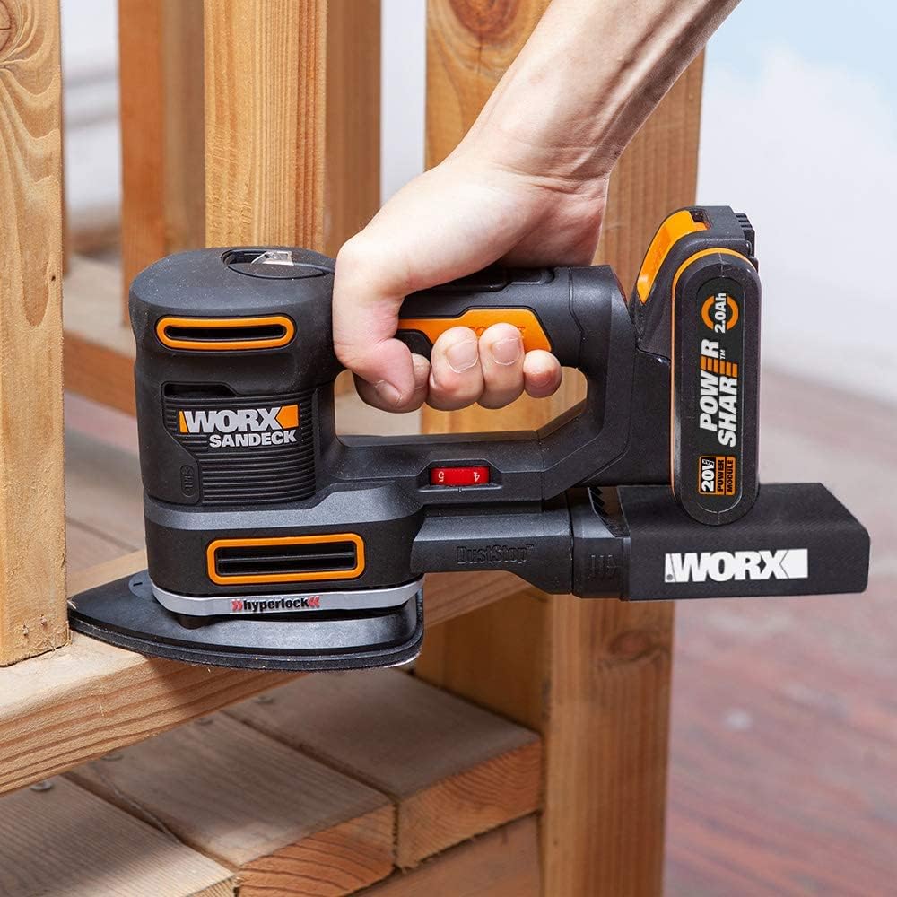 WORX 18V(20V MAX) Akku Multischleifer 5-in-1 Schleifmaschine Schlichtschleifer Schwingschleifer Deta