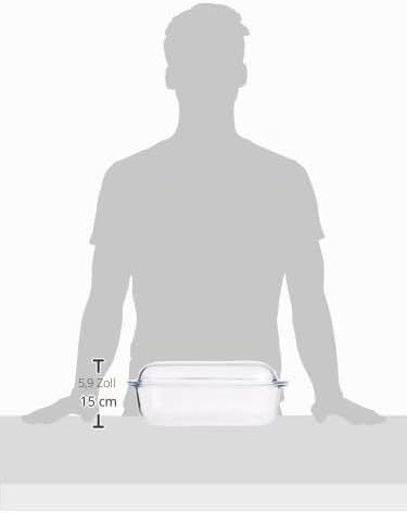 Pyrex - 466a000/6343 – Kochtopf, rechteckig, aus Glas, 6,5 l, transparent