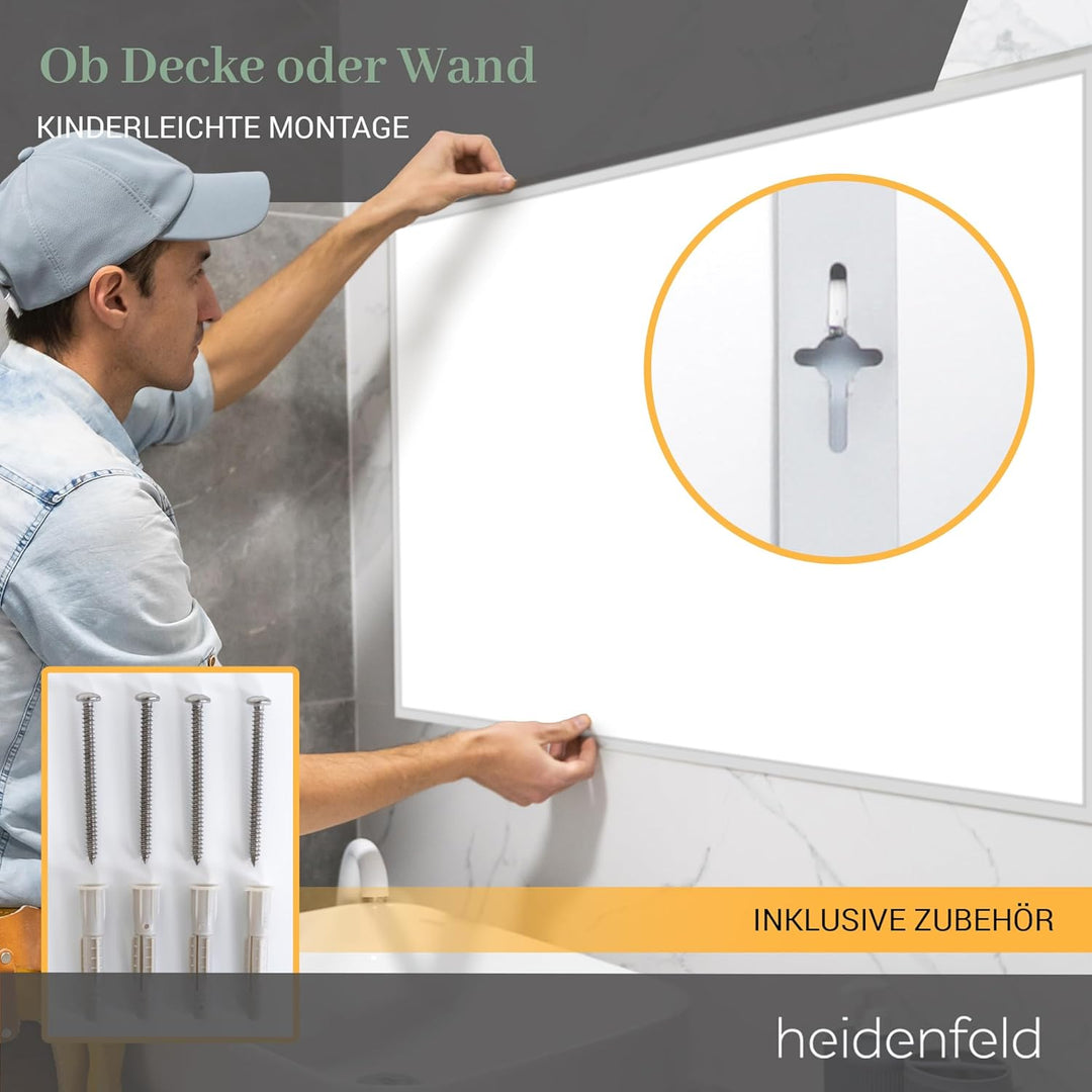 Heidenfeld Infrarotheizung HF-HP110 | 𝟭𝟬 𝐉𝐀𝐇𝐑𝐄 𝐆𝐀𝐑𝐀𝐍𝐓𝐈𝐄 - App Steuerung - 800 Watt - 12-19 m² - Infr