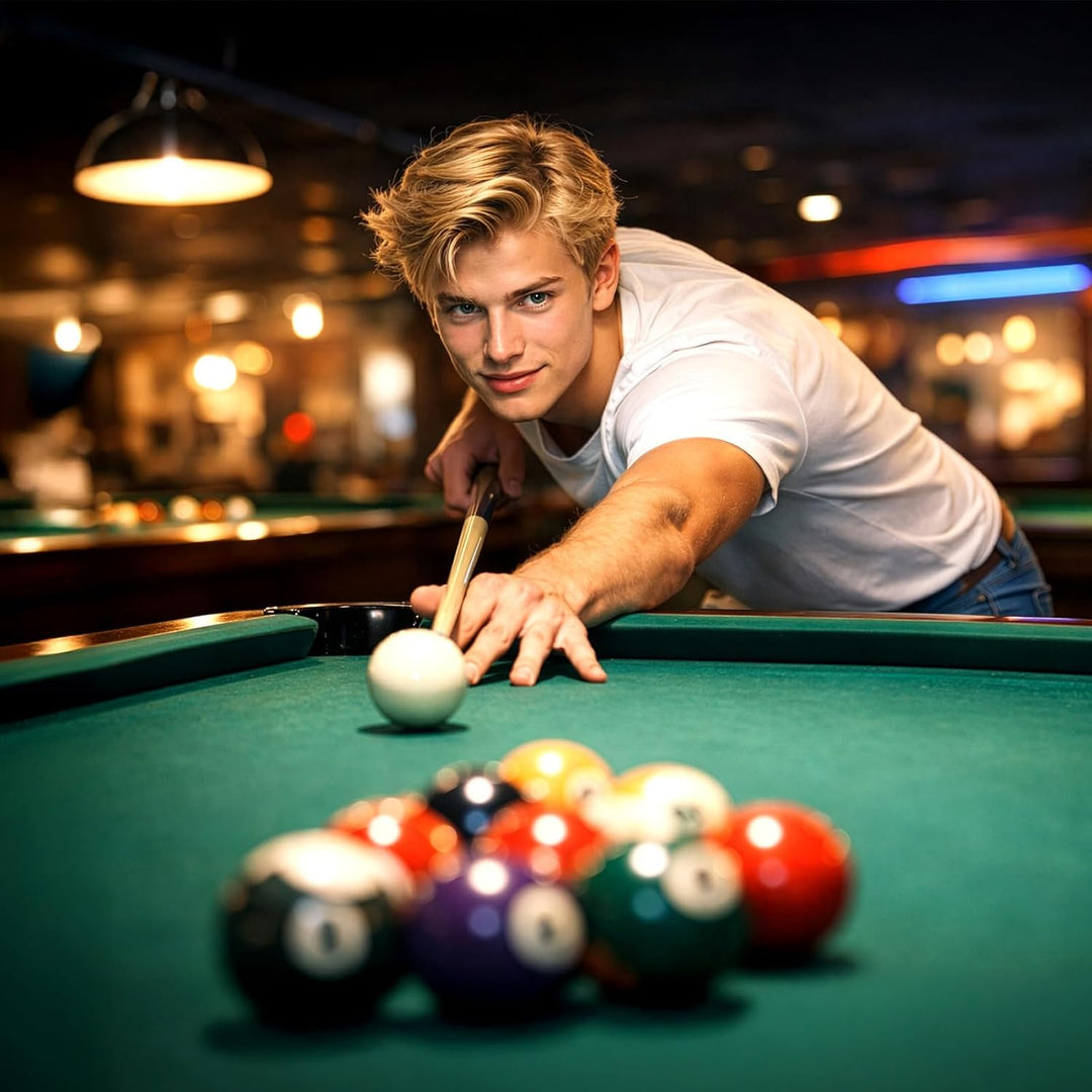 Trintion Vollständiges Standard-Poolballset – 16 Stück 2-Zoll Punkte & Streifen Billardkugeln – Turn