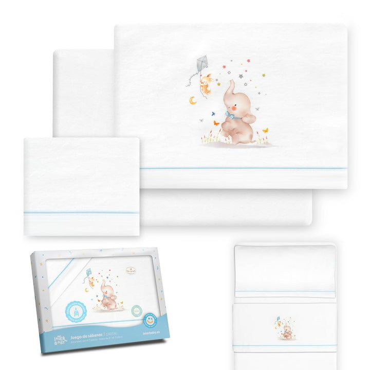 Interbaby - Bettwäsche-Set für Kinderbett, 50 x 80 cm, 100% Baumwolle, warm, Flanell, inkl. Spannbet