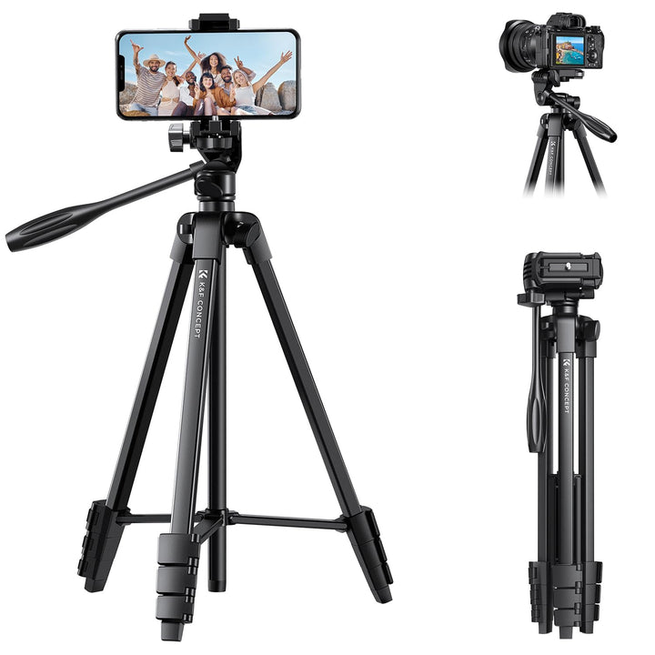 K&F Concept NT510 Handy Stativ,152cm leichtes Stativ, Tripod für DSLR Canon Nikon Sony, Stativ für S
