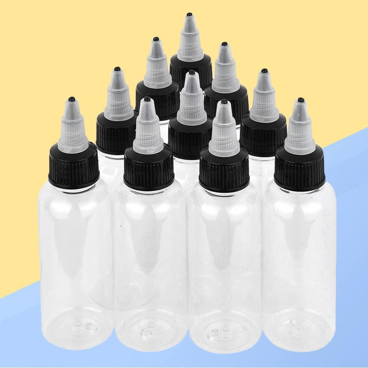 FOMIYES Top-Applikatorflaschen 60 Ml Spenderflaschen Mit Deckel 10 Stück Runde Kunststoff-Quetschfla