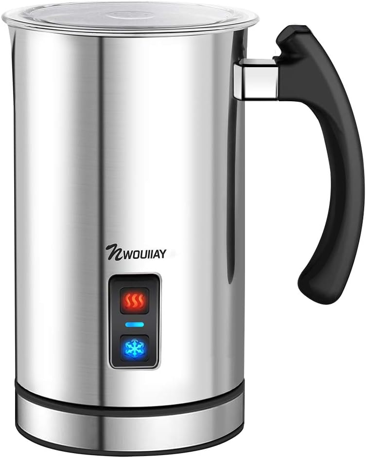 NWOUIIAY Milchaufschäumer Elektrisch 500W Edelstah Automatischer Milchschäumer 240ml Für heissen und
