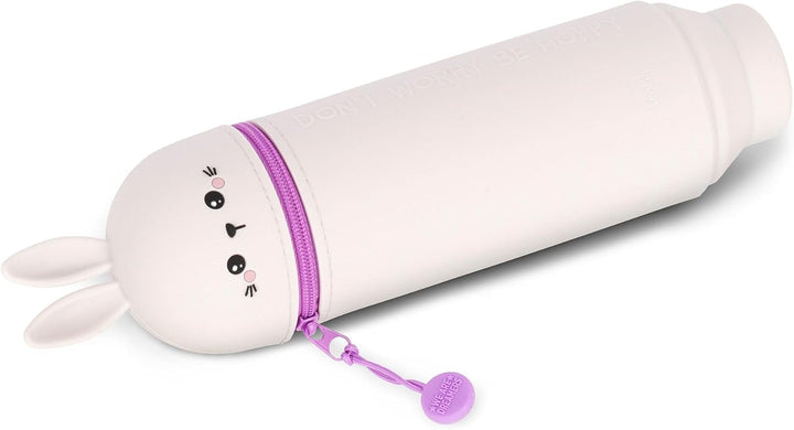 Legami - 2-in-1 Weiche Silikontasche - Kawaii,Tischstifthalter, Reissverschluss, Silikon, Stiftetasc