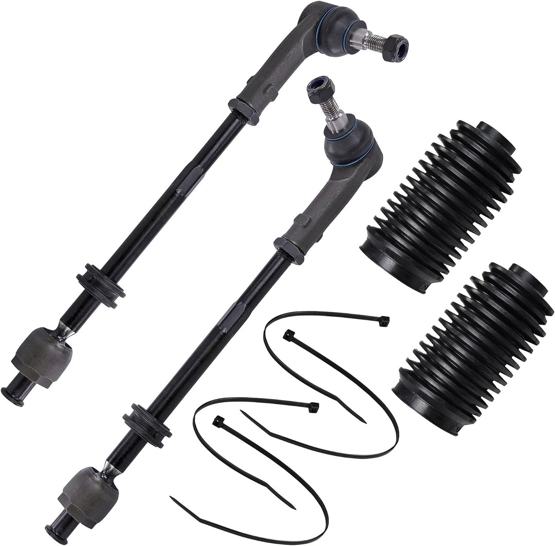 BESTPRICE 2x Spurstange vorne links & rechts, 1x Lenkmanschettensatz Kompatibel mit VW TRANSPORTER T