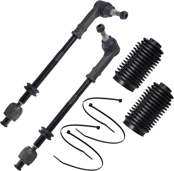 BESTPRICE 2x Spurstange vorne links & rechts, 1x Lenkmanschettensatz Kompatibel mit VW TRANSPORTER T