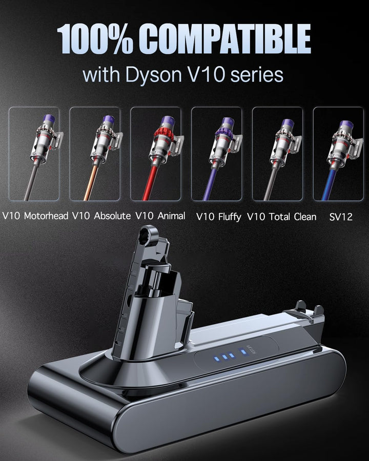 6000mAh Akku kompatibel mit Dyson Cyclone V10 Absolute Animal Origin SV12 V10 6000mAh, V10 6000mAh