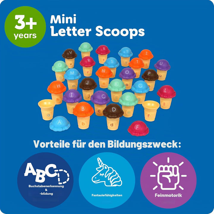 Learning Resources Mini-Eiskugeln mit Buchstaben, Alphabet-Spielzeug für 3-Jährige, Buchstaben Lerne