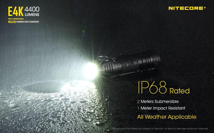 NITECORE E4K - 4400 Lumen, Akku über USB ladbar