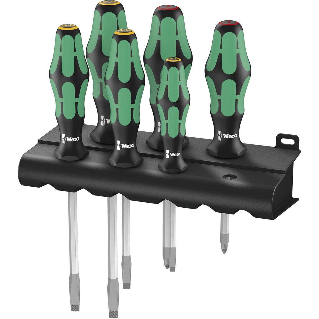 Wera 334/355 SK/6 Schraubendrehersatz Kraftform Plus Lasertip + Rack, 6-teilig, 05007681001
