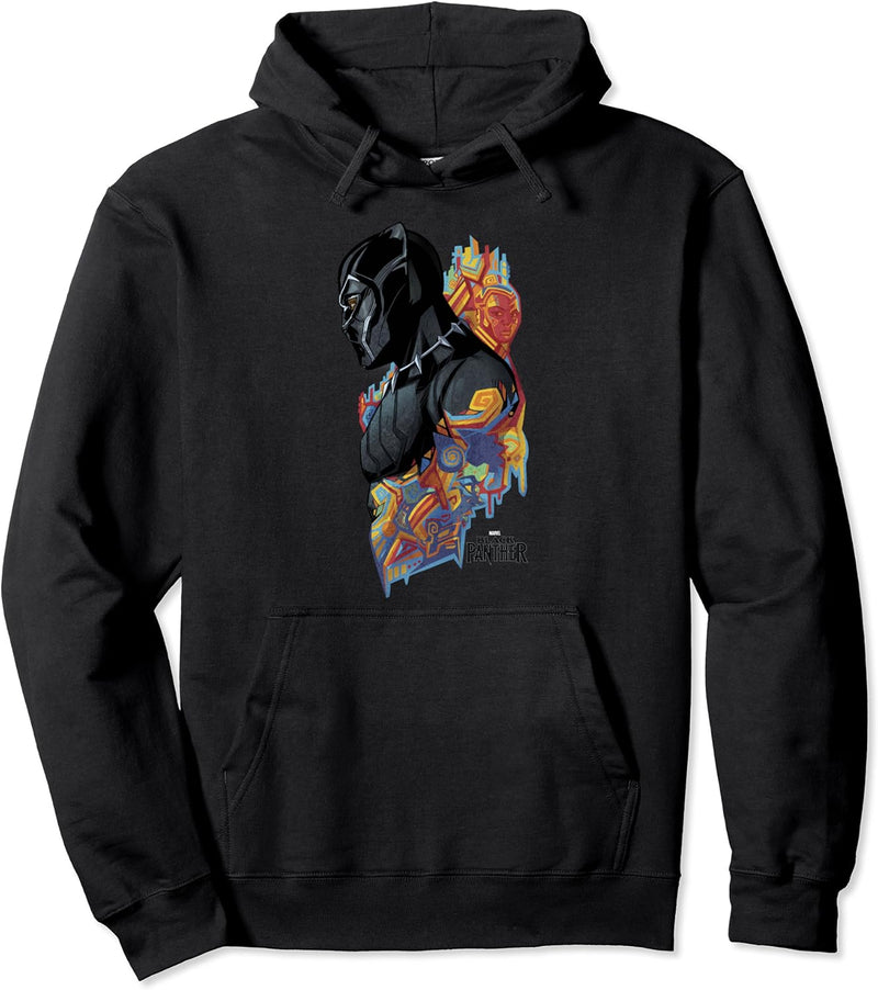 Marvel Black Panther Movie Colorful Pattern Profile Pullover Hoodie