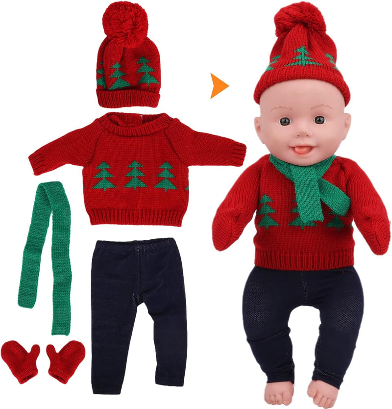 18 Zoll Puppenkleidung Weihnachtspuppenkleidung Weihnachtspuppenpullover Hosen Schal Set Mädchen Pup