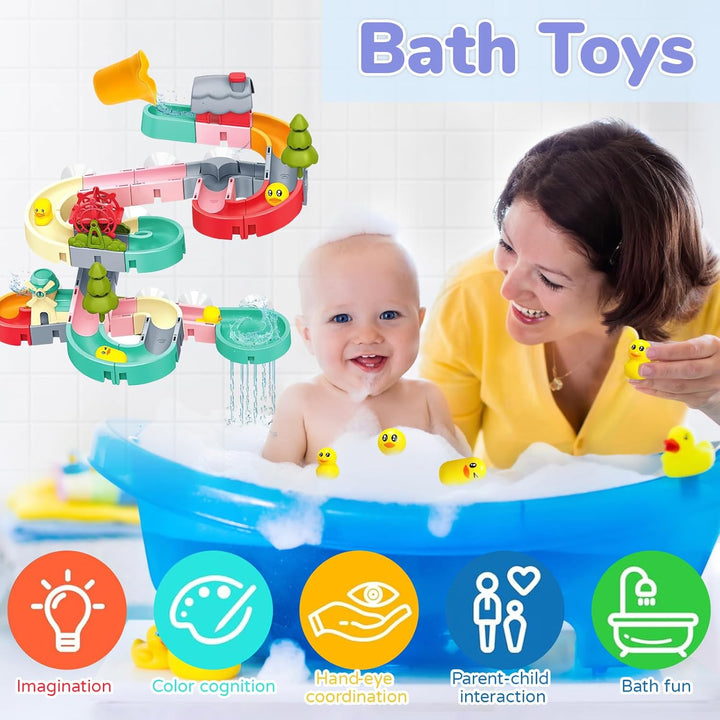 Bath Toys, Shyllin Badewannen Spielzeug ab 1 Jahr, Ente, Baum, Windmühle, Badespielzeug mit SaugnäPf