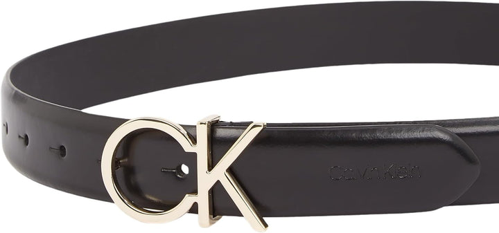 Calvin Klein Damen Re-Lock Ck Logo Belt 30Mm Gürtel 85 Black (Ck Black), 85 Black (Ck Black)