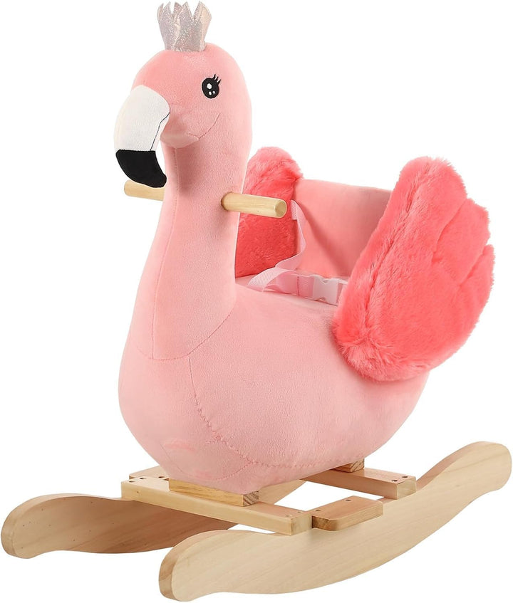 FUNLIO Flamingo Baby Schaukelpferd für Kleinkinder von 6 Monaten bis 3 Jahren, süsser und graziler r