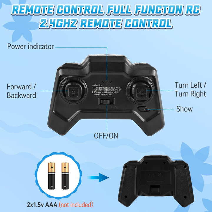 Kiztoys Ferngesteuertes Hai-Spielzeug, 2.4GHz RC Boot Simulation Hai, Shark Spielzeug Pool Wasserspi
