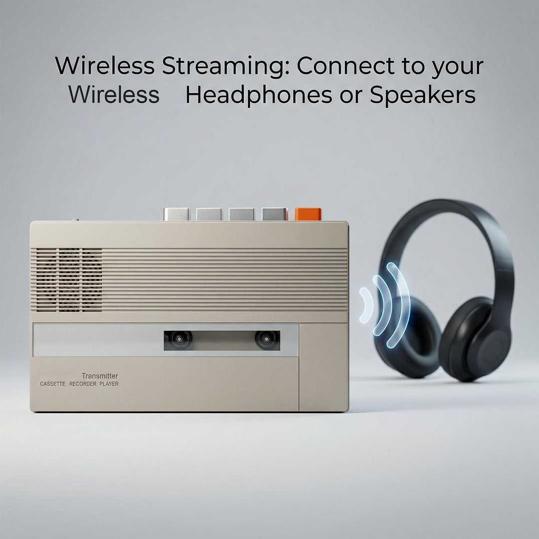 Sxhlseller Tragbarer Kassettenrekorder, Bluetooth-Kassetten-zu-Digital-Konverter, Eingebauter Lautsp