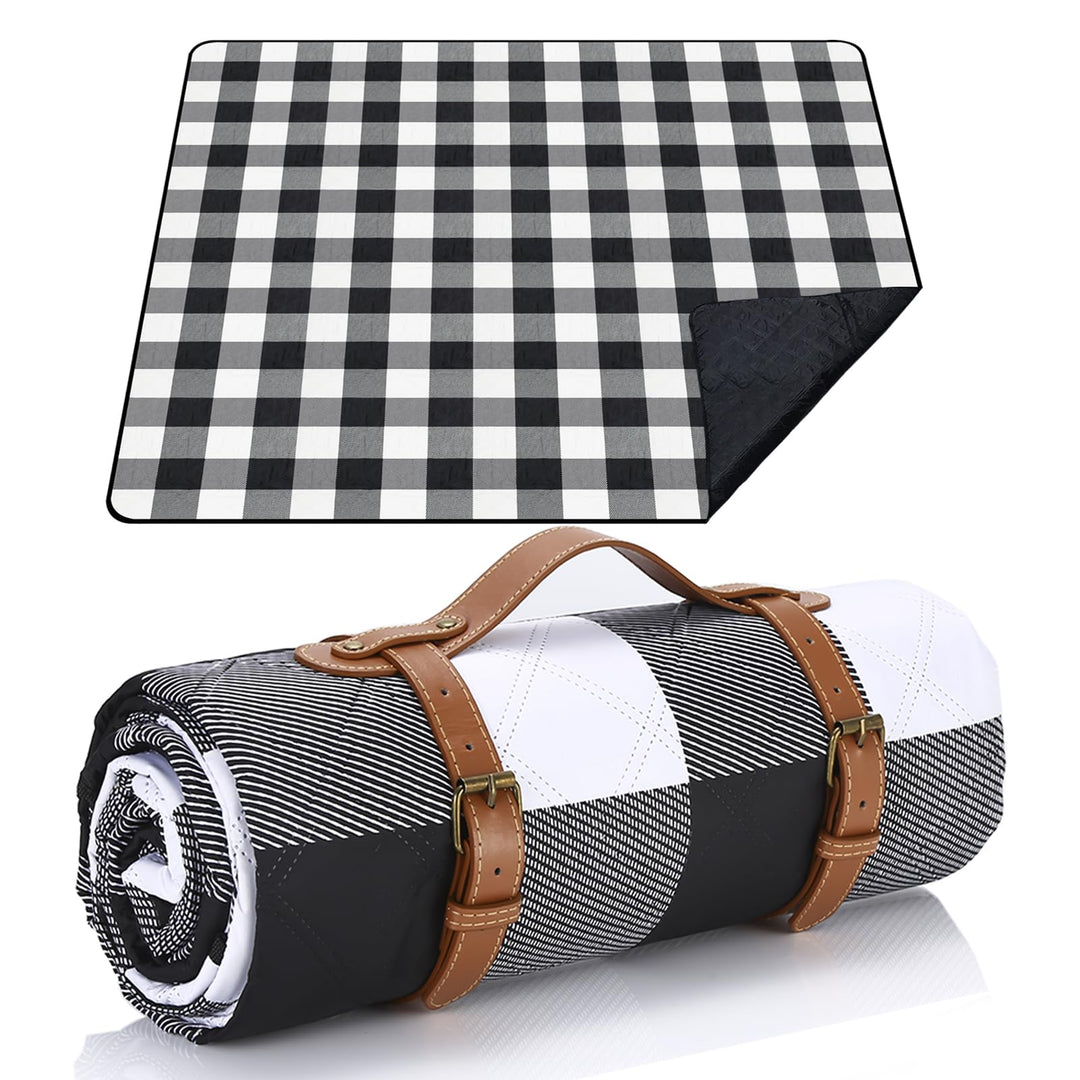 Picknickdecke 200 x 200cm,Gitter Picknickdecke Wasserdicht,Tragbare Waschbar Extra Grosse Stranddeck