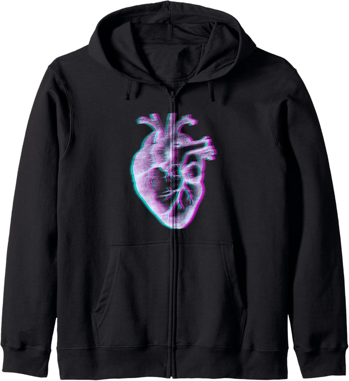 Anatomical Heart Vaporwave Retrowave Synthwave Clothing Kapuzenjacke