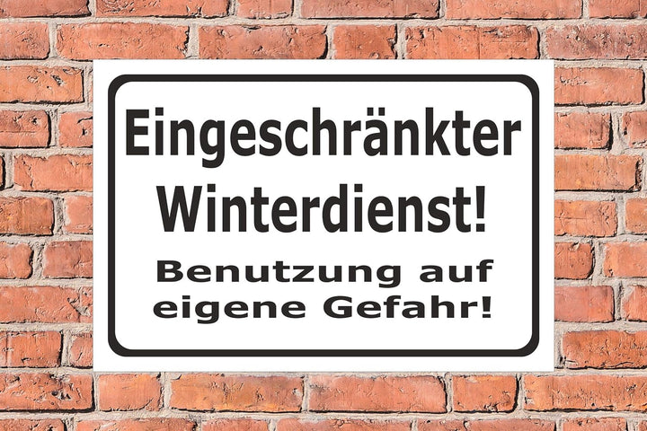Melis Folienwerkstatt Schild Eingeschränkter Winterdienst - 60x40cm - 3mm Aluverbund – 20 VAR S00018