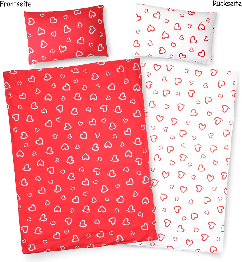 PinkZebra Baby- & Kinderbettwäsche: Decke 100 x 135 cm + Kissen 40 x 60 cm, für Mädchen & Jungs aus