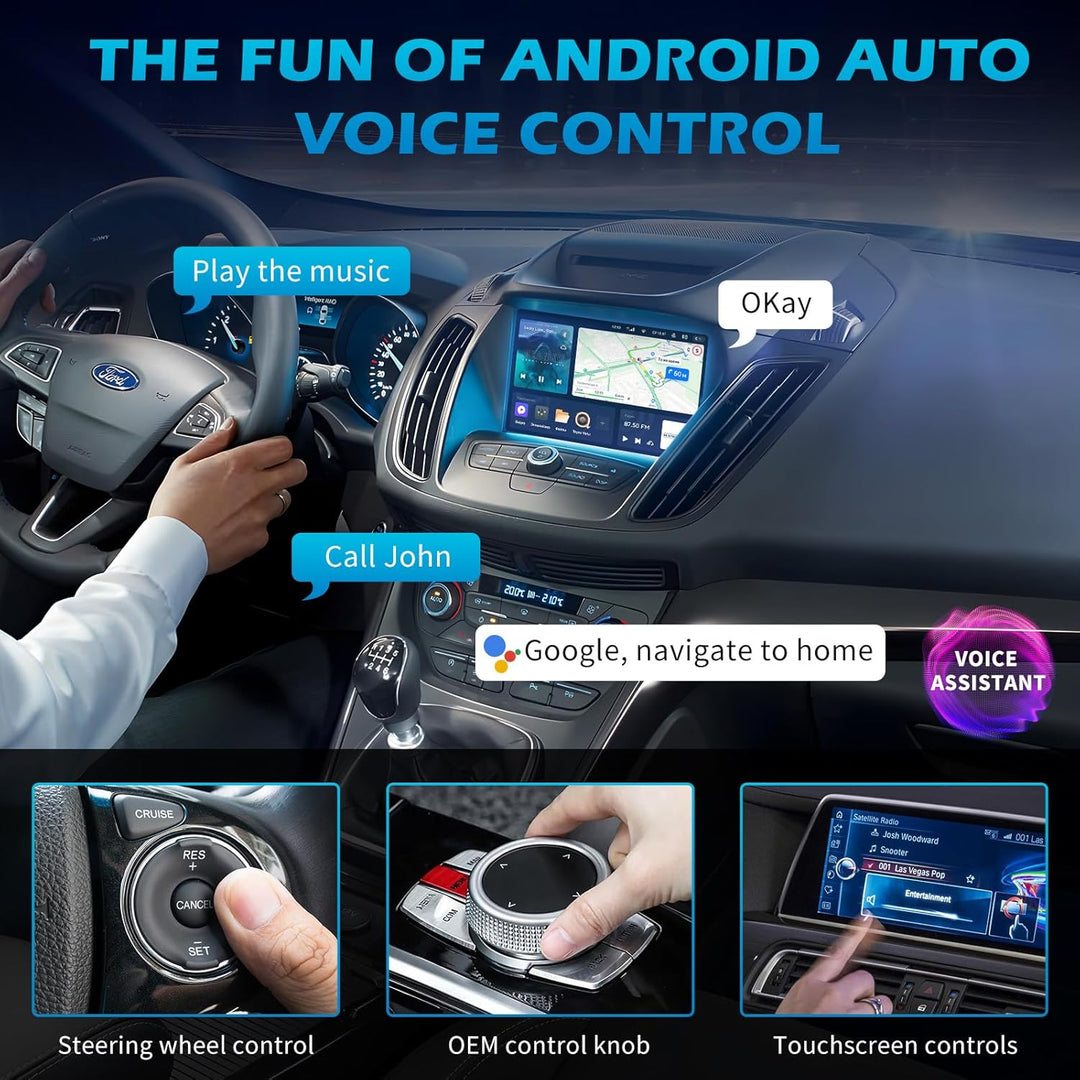 Wireless Android Auto Adapter mit integriertem Kabel, Android Auto Kabellos Adapter für Auto, Plug &