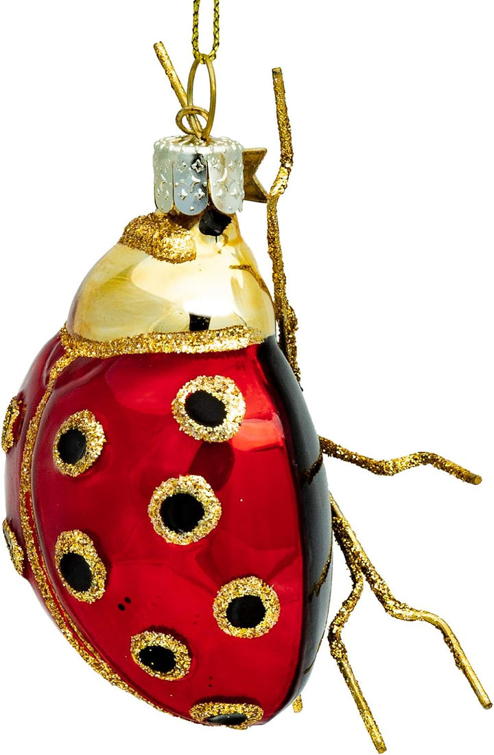 SIKORA Marienkäfer besondere Weihnachtskugel Glas Christbaumschmuck Deko Figur Weihnachten Anhänger
