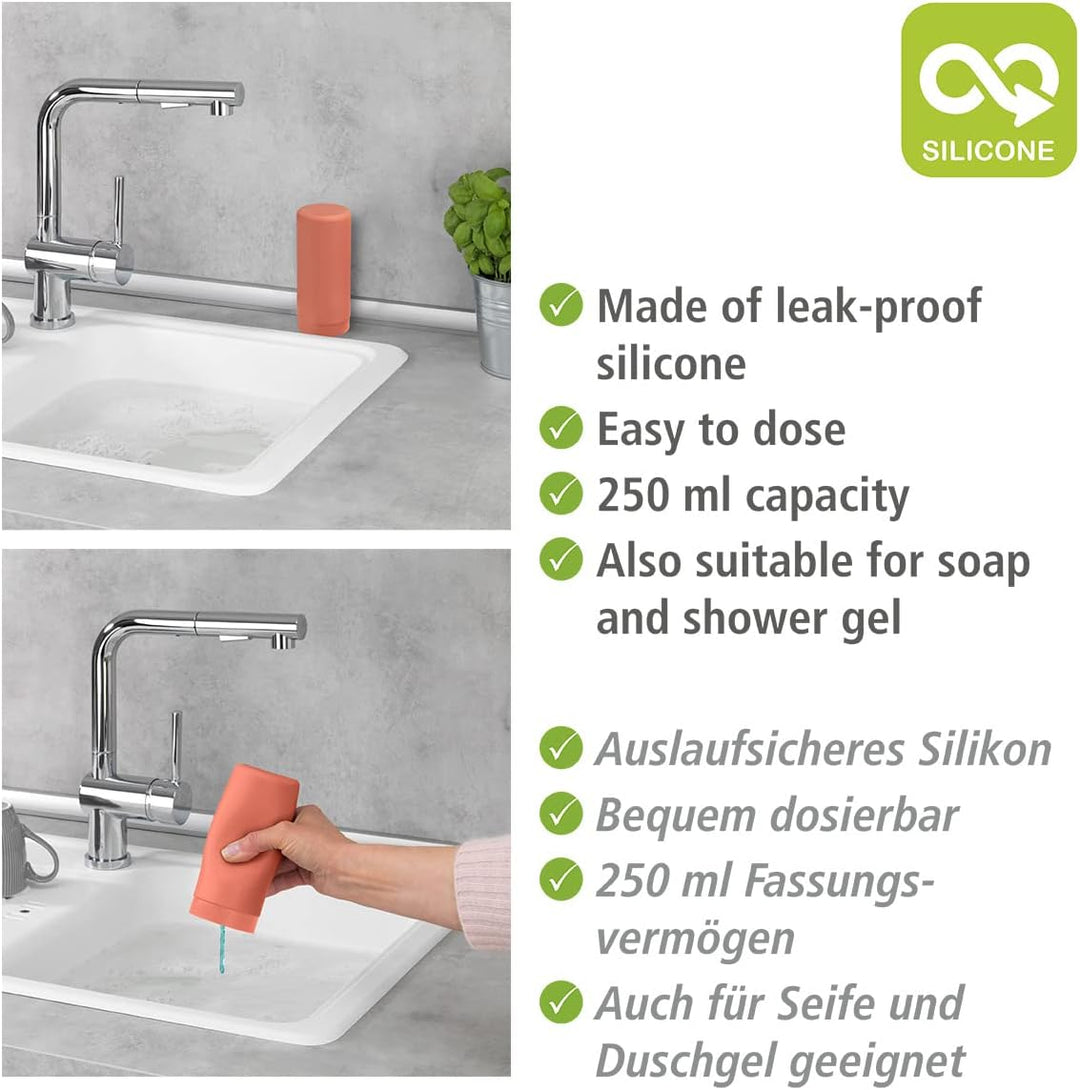 WENKO Spülmittelspender Easy Squeez-e, hochwertiger Spender für Spülmittel in der Küche, einfach Dos