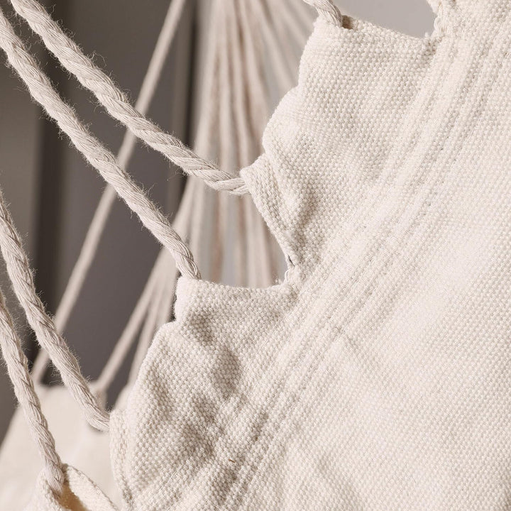 Loberon® Hängesessel Leano, Baumwolle/Polyester/Polyester, H/B ca. 130/100 cm, Creme