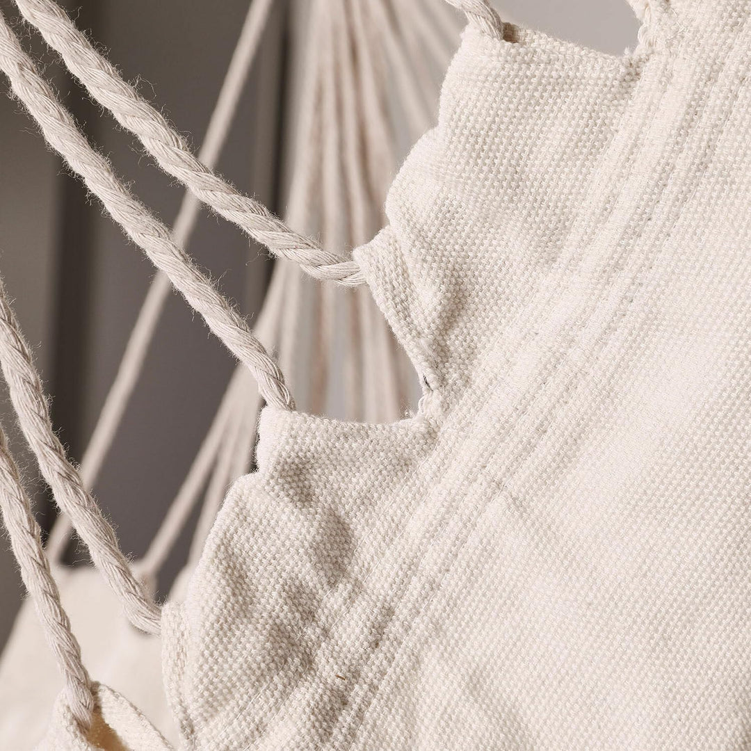 Loberon® Hängesessel Leano, Baumwolle/Polyester/Polyester, H/B ca. 130/100 cm, Creme