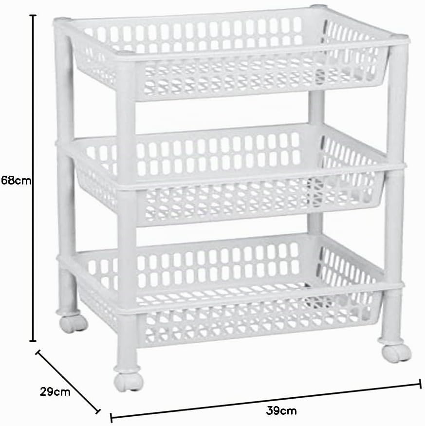 Plast Team Öko-Trolley mit 3 Körben, weiss, Einheitsgrösse Einheitsgrösse Weiss, Einheitsgrö&#x
