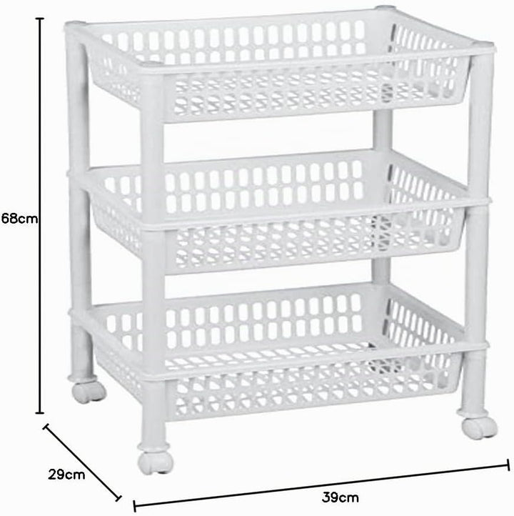 Plast Team Öko-Trolley mit 3 Körben, weiss, Einheitsgrösse Einheitsgrösse Weiss, Einheitsgrö&#x