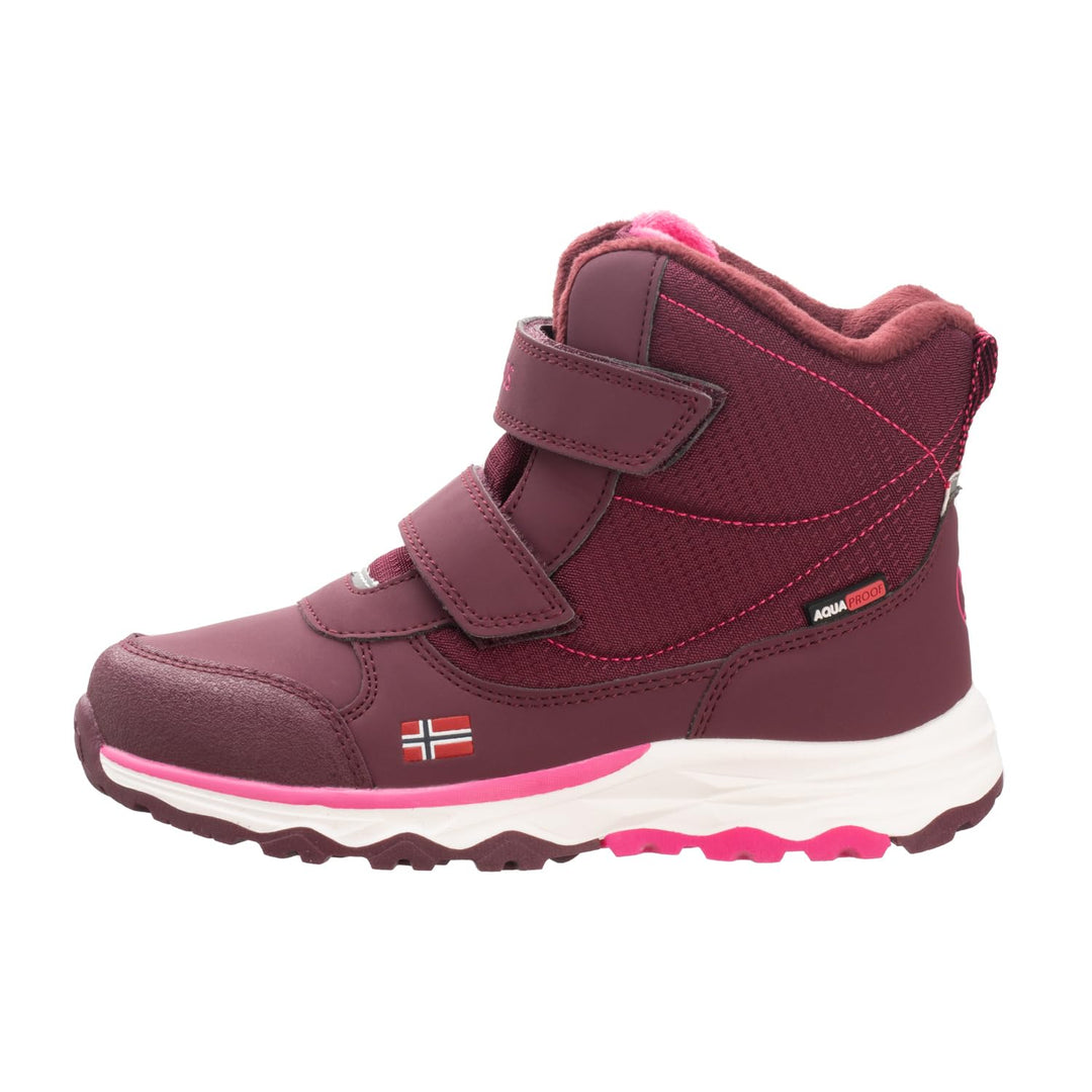 Trollkids wasserdichte Winterschuhe Wanderschuhe Hafjell, Burgunderrot Magenta