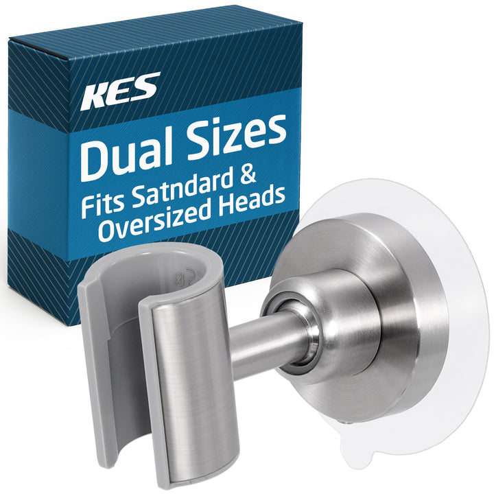 KES Universal Fit Duschkopfhalterung ohne Bohren Metall Handbrause Halter Edelstahl 18/8 Verstellbar